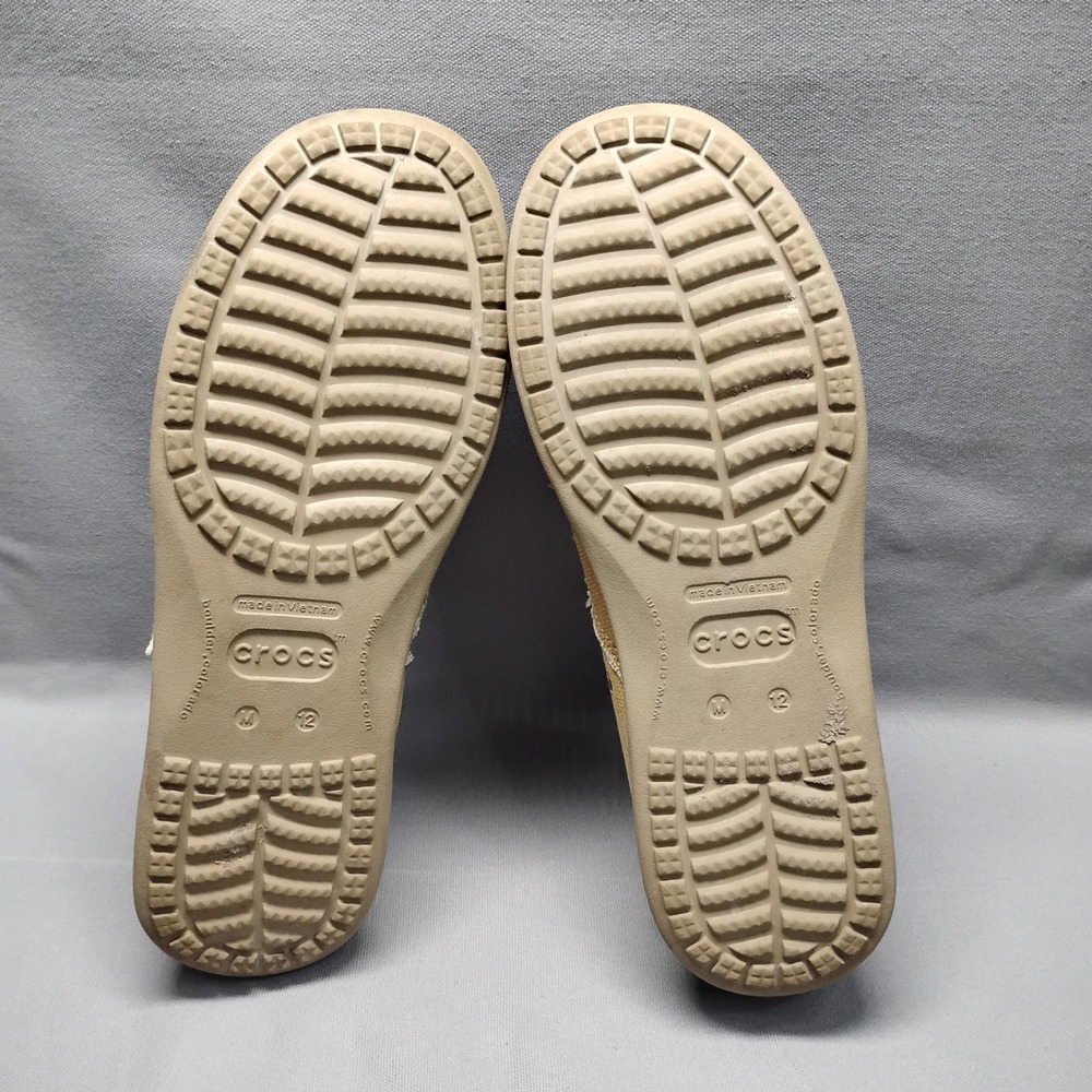 Crocs Santa Cruz Mens Khaki Canvas Slip On Loafers Size 12 - Picture 4 of 10